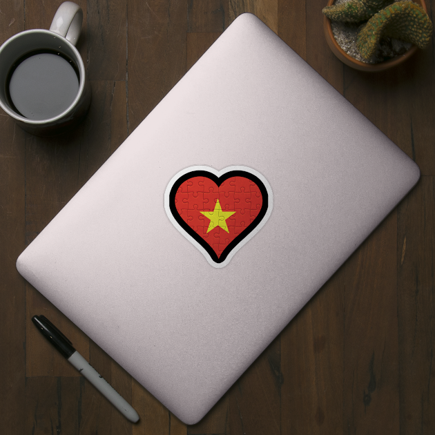 Vietnamese Jigsaw Puzzle Heart Design - Gift for Vietnamese With Vietnam Roots by Country Flags